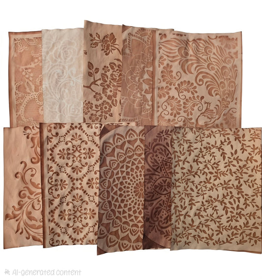 Avocado Dyed Pattern Papers