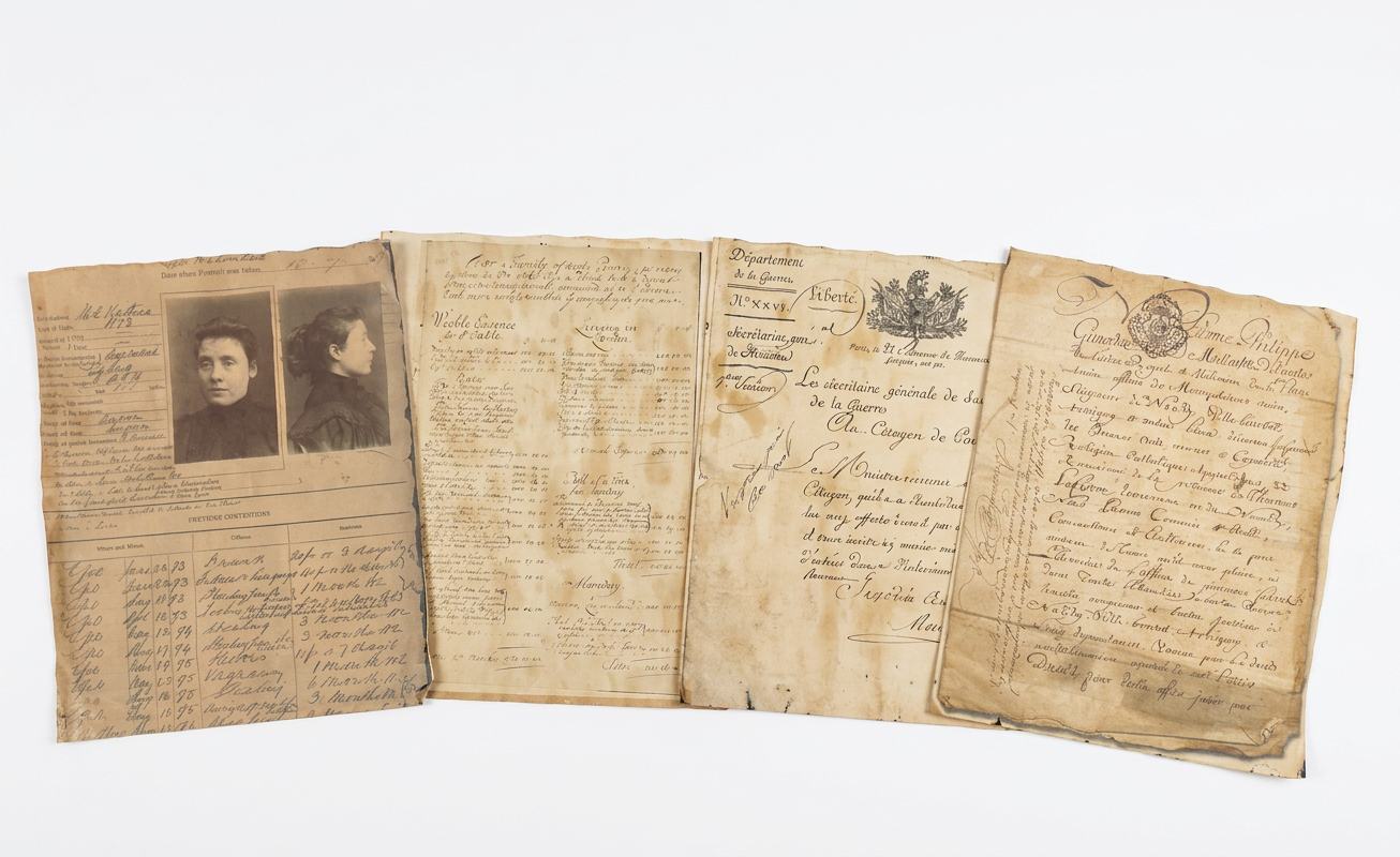 Coffee Dyed vintage documents/ledger paper
