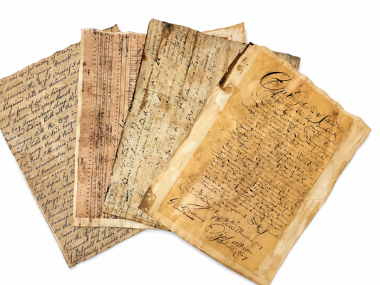Coffee dyed Vintage Documents/ledger paper